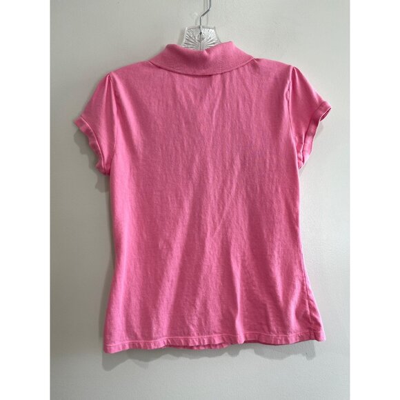 Y2K No Boundaries Polo Shirt Juniors L(11-12) Pink Fitted Heart Embroidery - Picture 3 of 7